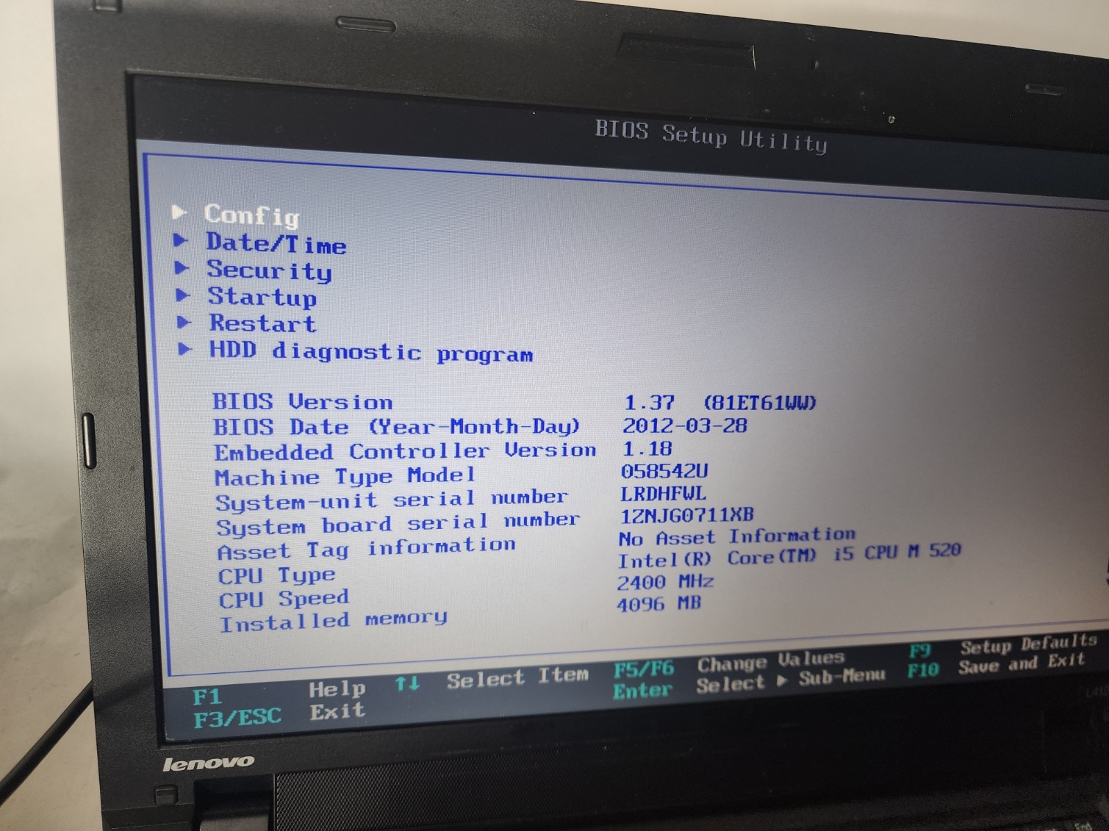 Lenovo ThinkPad L412 Intel i5-M520 4gb Ram 160gb Hdd