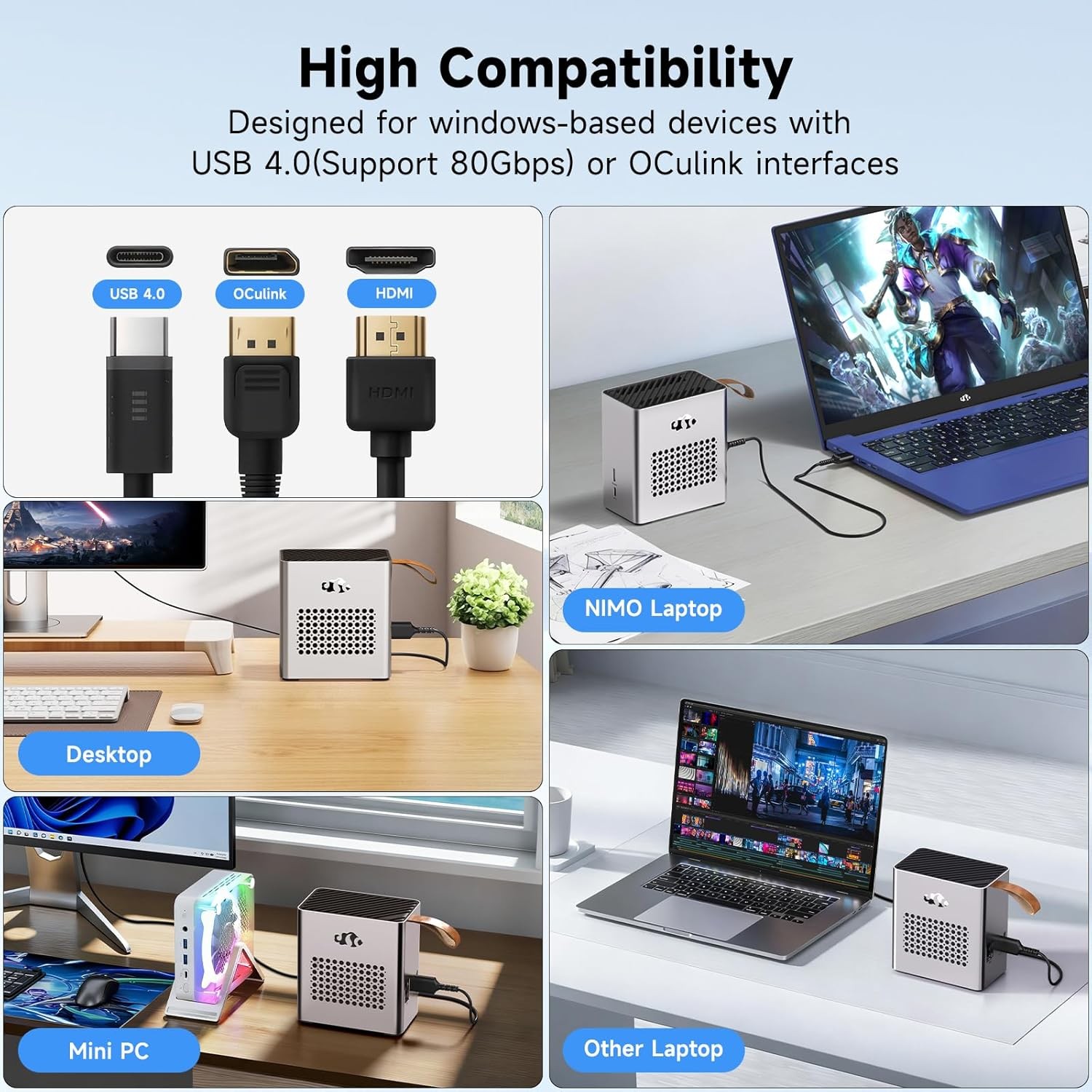 NIMO 17.3 AI Laptop 12 Core AMD Ryzen 9 HX 370 32GB RAM 1TB SSD with eGPU Dock