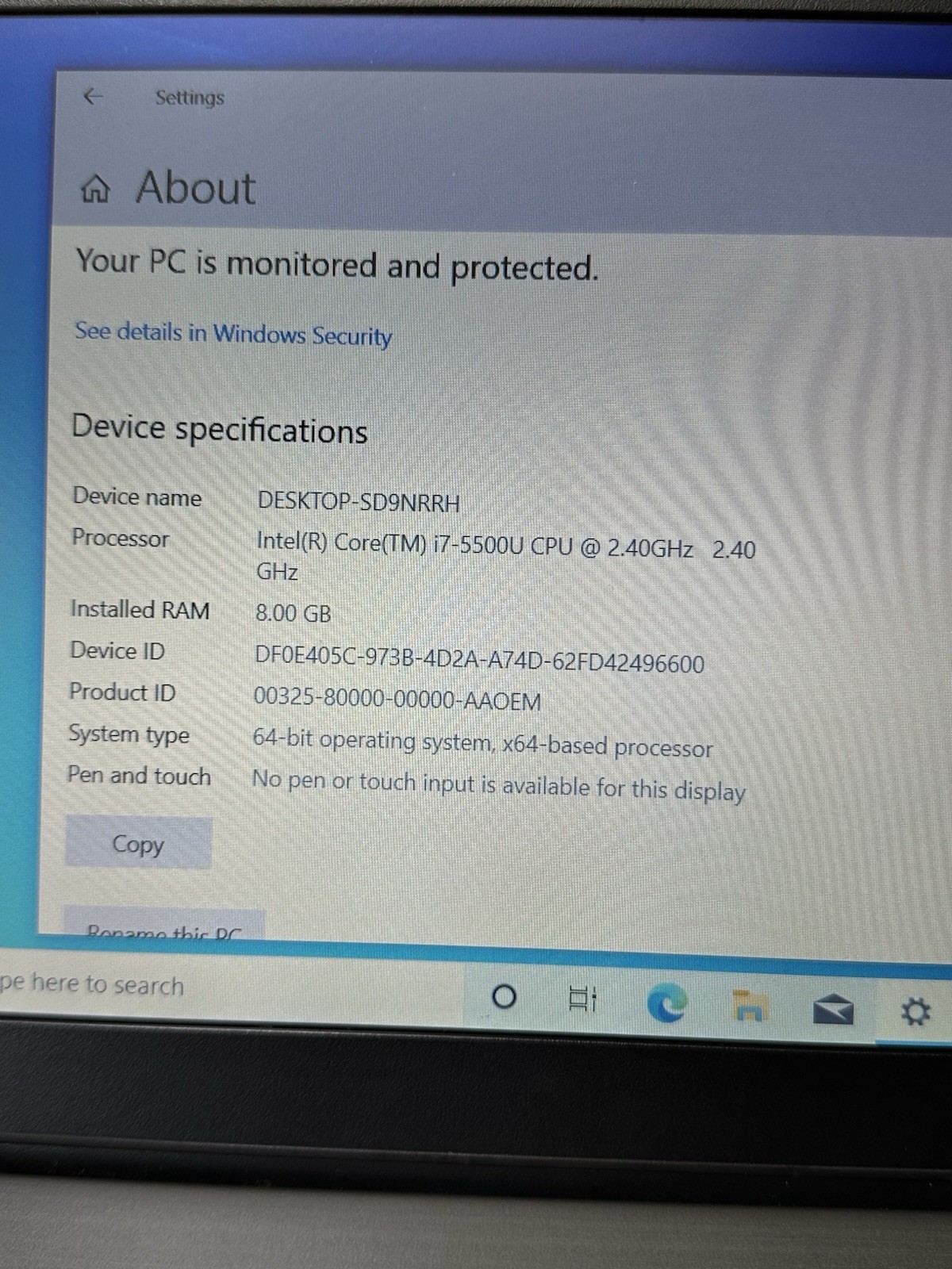 Toshiba Portege Z30-B Core i7-5500U 120GB SSD, 8GB Ram (NO OS NO POWER SUPPLY )