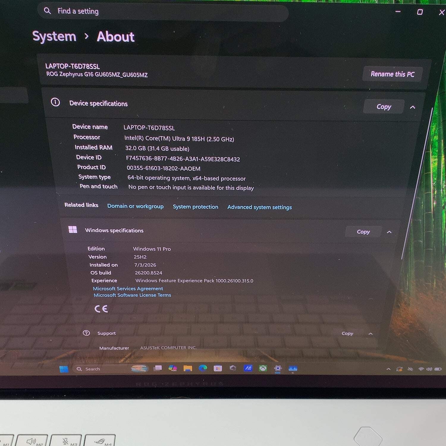 Asus ROG Zephyrus G16 GU605 15.9″ Core Ultra 9 185H 2.5GHz 32GB RAM 1TB RTX 4080