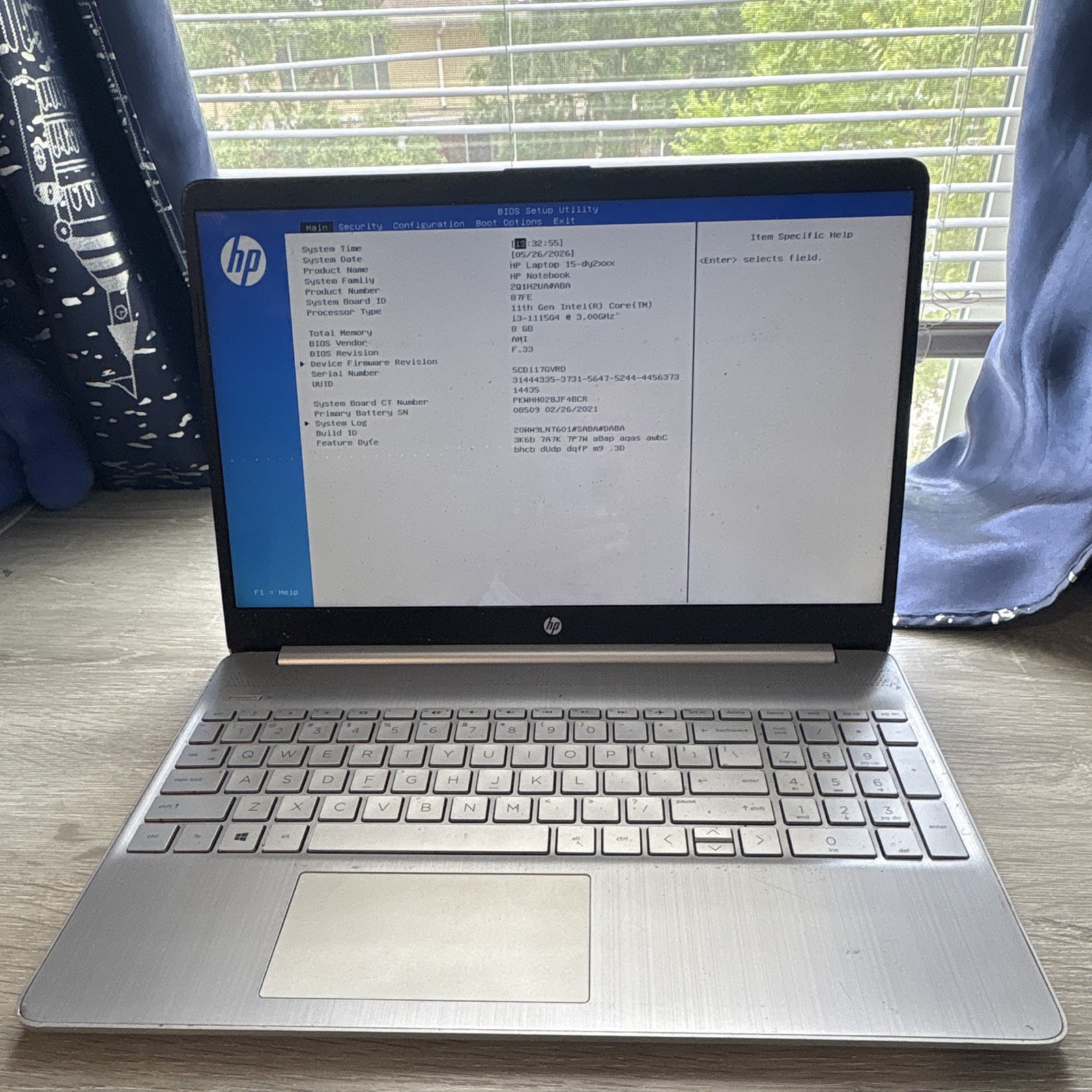 HP Laptop 15-dy2xxx 11th Gen Intel Core i3 8GB RAM 15.6″ Silver Webcam Wi-Fi