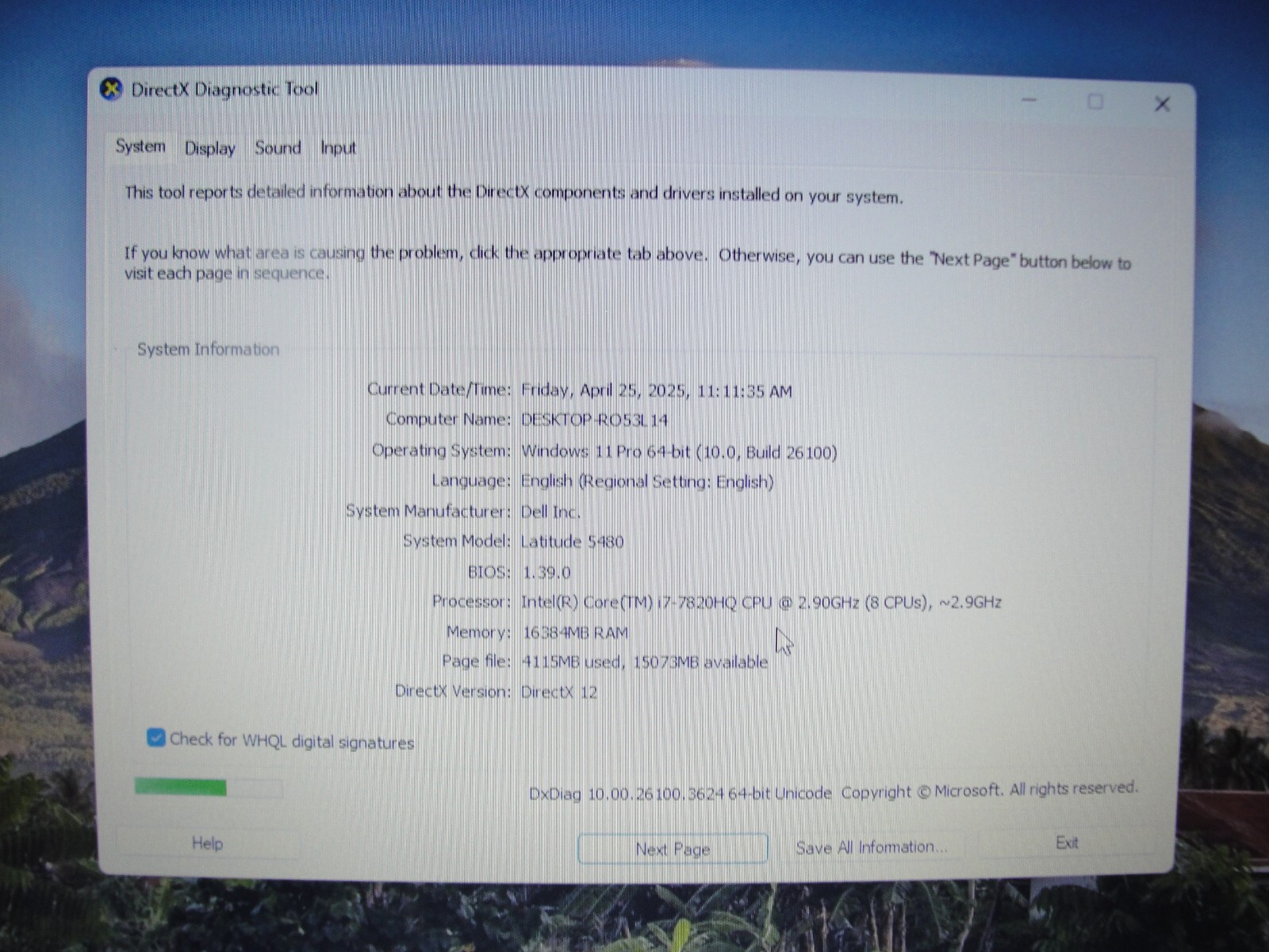 Dell Latitude 5480 14”HD+ Intel Core i7-7820HQ 2.9GHz 16GB 256GB SSD + Charger