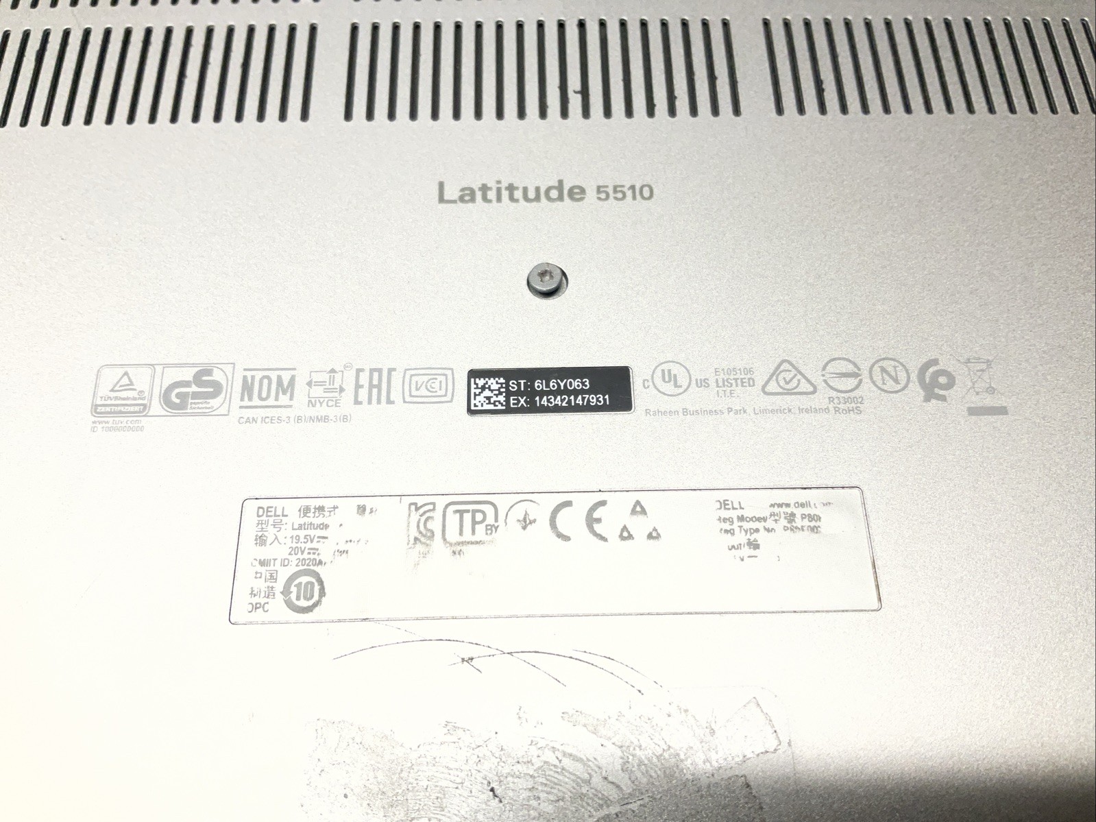 Latitude 5510 / i5 10th / No RAM Laptop Notebook PC / O5