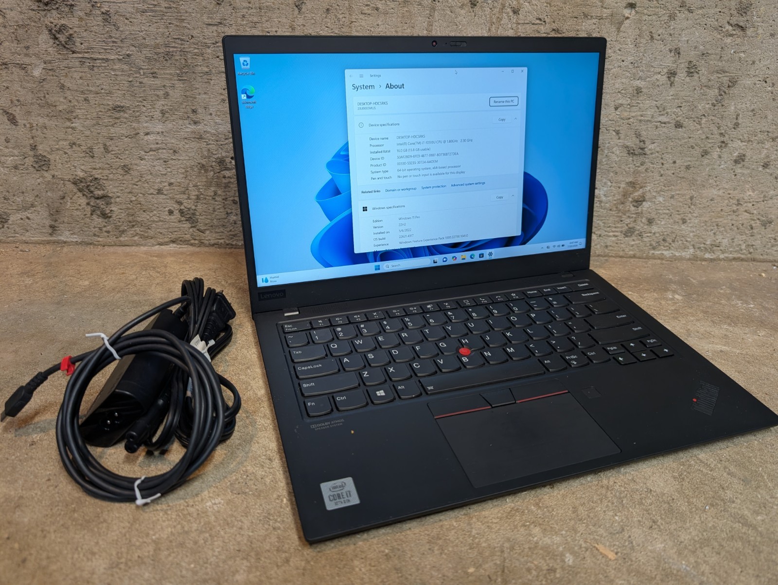 Lenovo ThinkPad X1 Carbon Gen 8 i7-10510U@1.80GHz 16GB RAM 1TB SSD Win 11 Pro
