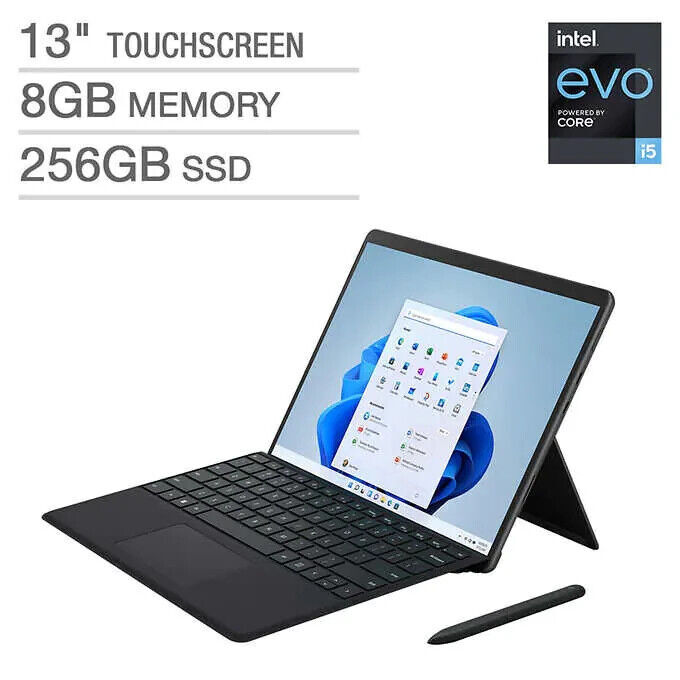Microsoft Surface Pro 8 13″ (256GB SSD, Intel Core i5 11th Gen., 2.40 GHz, 8GB)