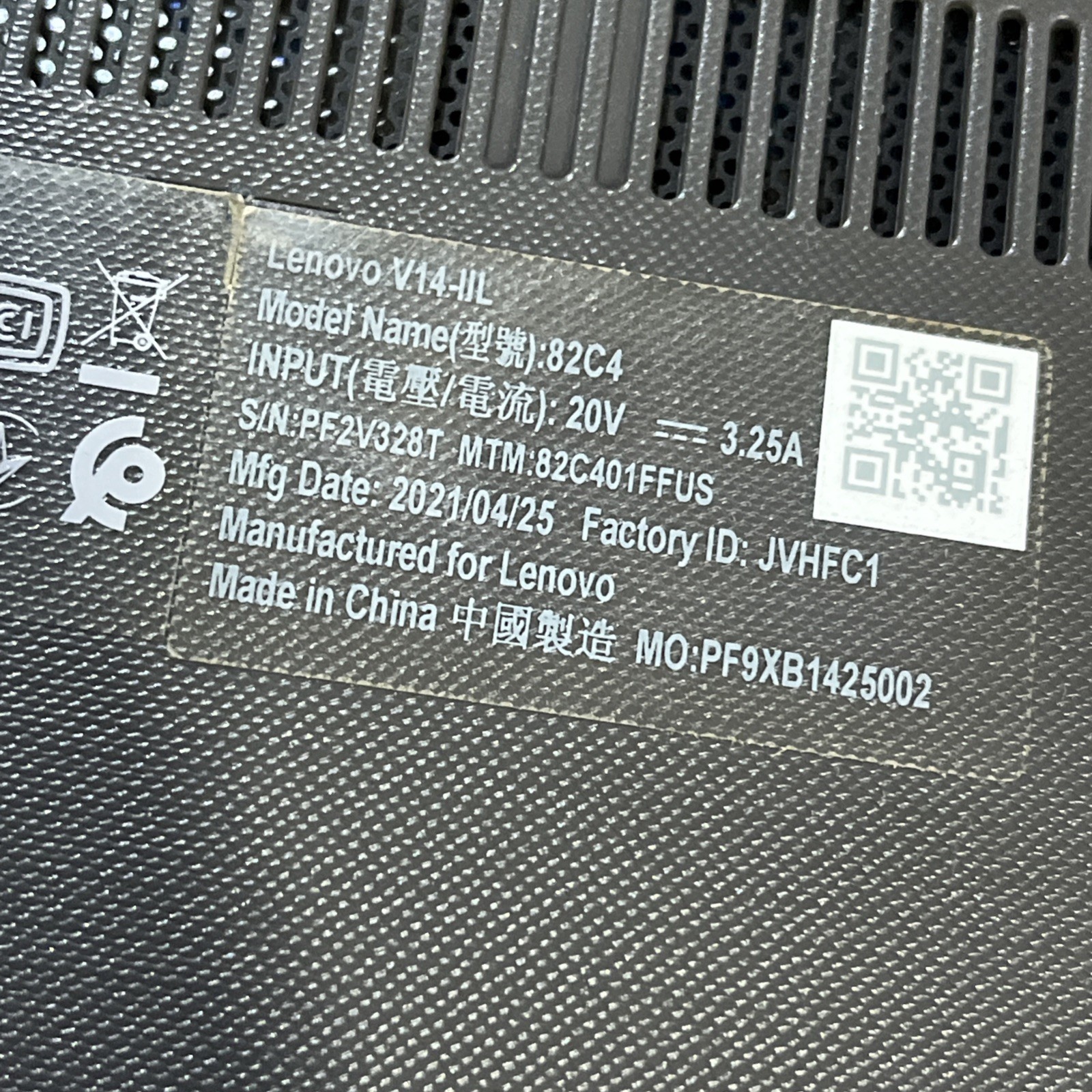 LENOVO V14-I IL INTEL CORE I3-1005G1 1.20GHZ 8GB RAM NO HD .