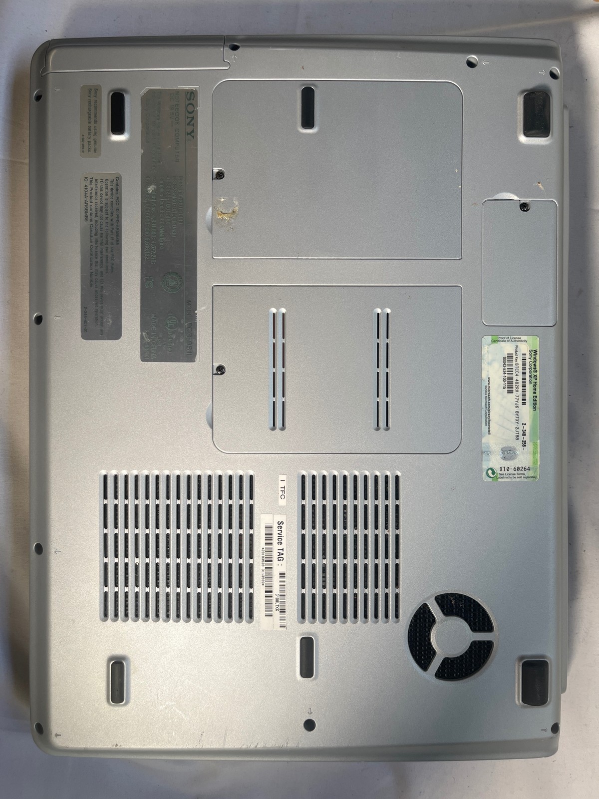 Sony VAIO PCG-K37 (PCG-9S1L) Win XP Pentium 4 3.2GHz 1GB RAM 15.4″