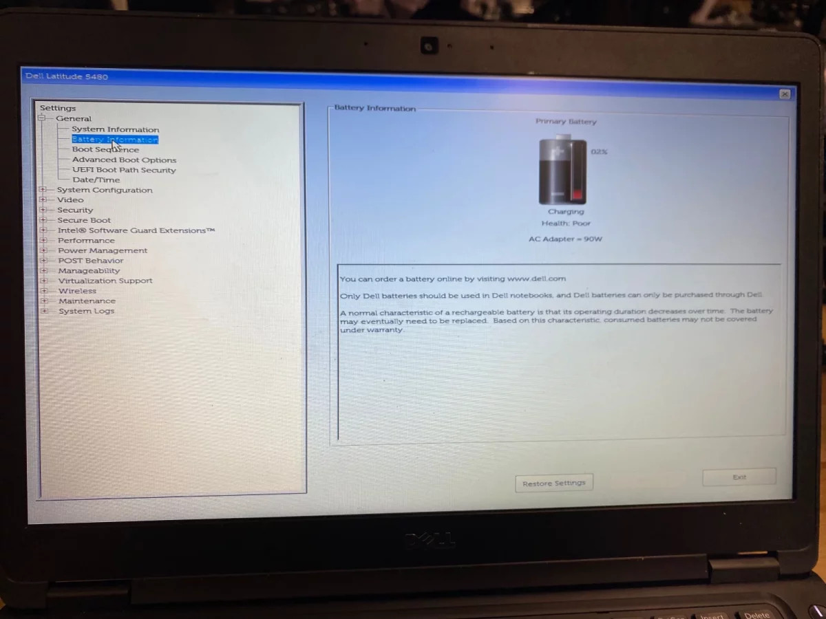 Dell Latitude 5480 i5-7300U 8GB RAM Laptop For Parts