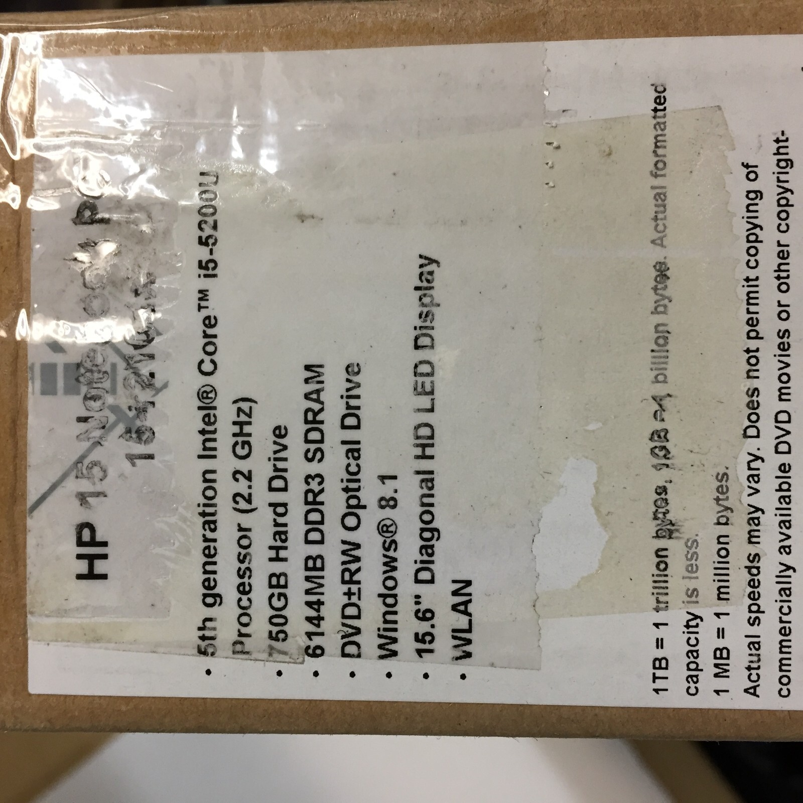*Bad Battery* HP 15-r210dx 15.6″ Laptop/i5-5200U/6GB RAM/750GB HDD/Win8.1, Black