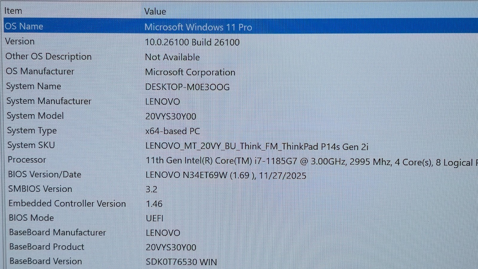 Lenovo ThinkPad P14S Gen 2 Intel i7-1185G7, 48GB RAM, 1TB SSD NVIDIA T500 Touch