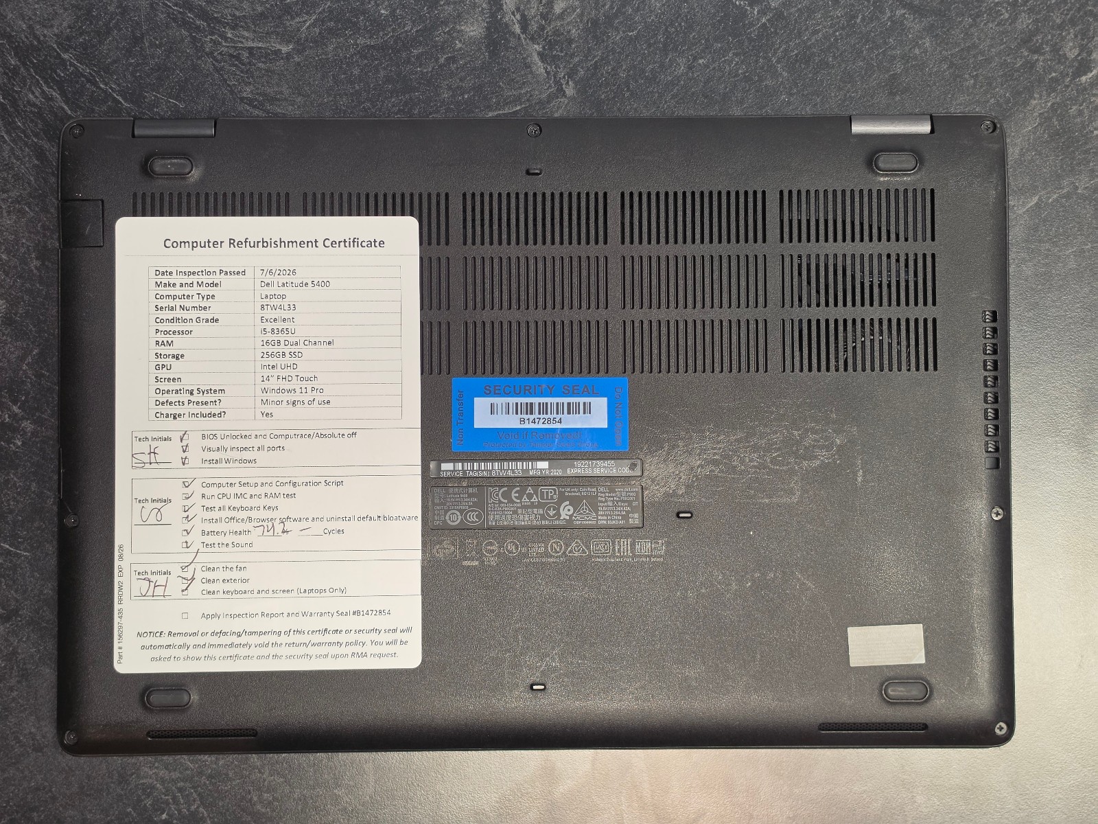 Dell Latitude 5400 14″ Touchscreen Windows 11 Laptop – i5-8365U, 16GB RAM, 256GB