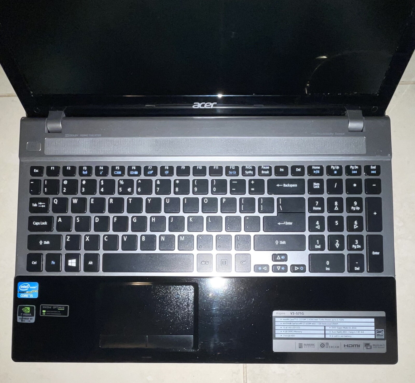 acer intel core i5-3210m 2.5ghzwith Turbo boost upto 3.1 Ghz Laptop