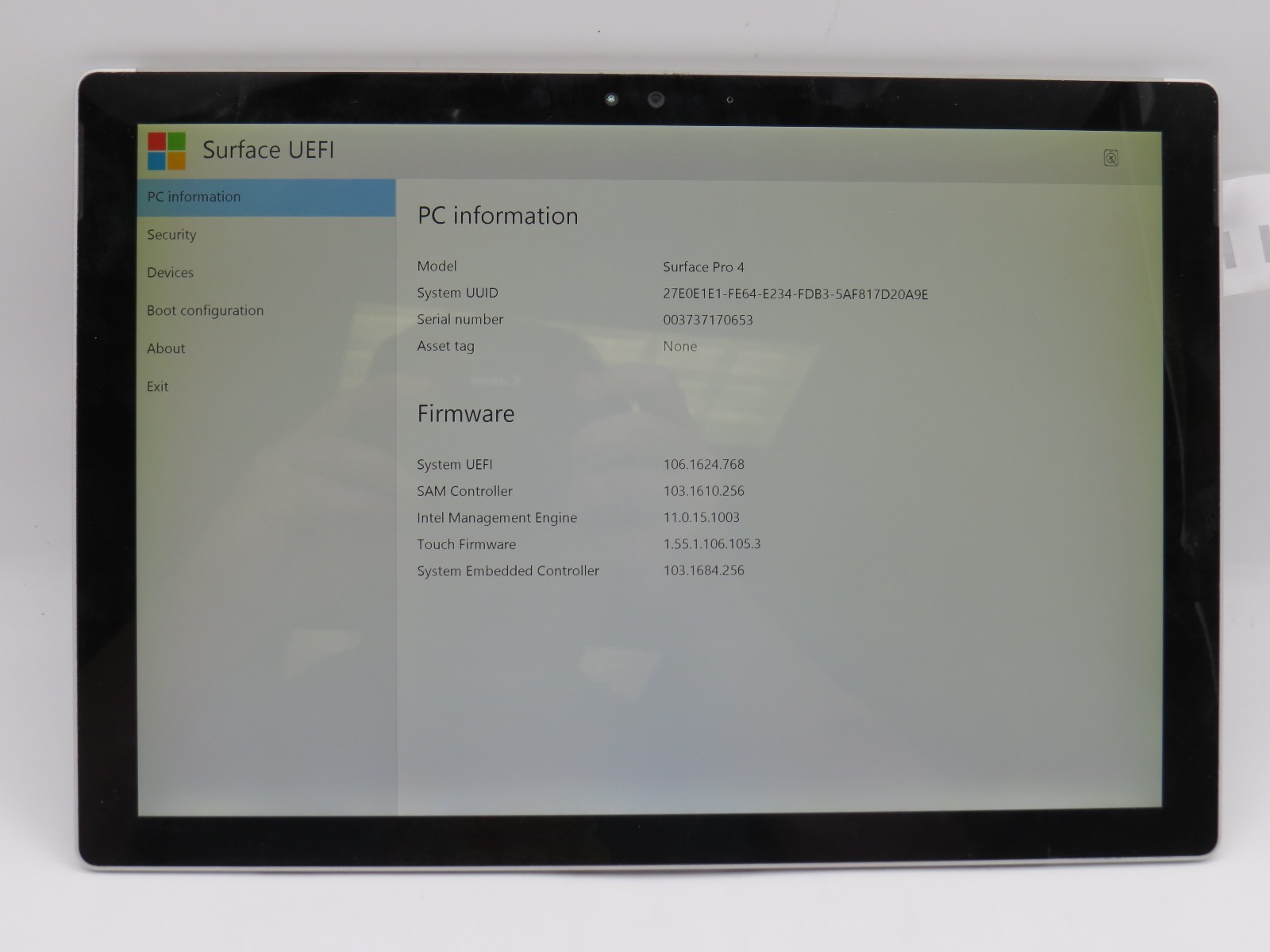 Microsoft Surface Pro 4 i5-6300U@2.4GHz 8GB RAM 12″ 256GB HD No OS/AC