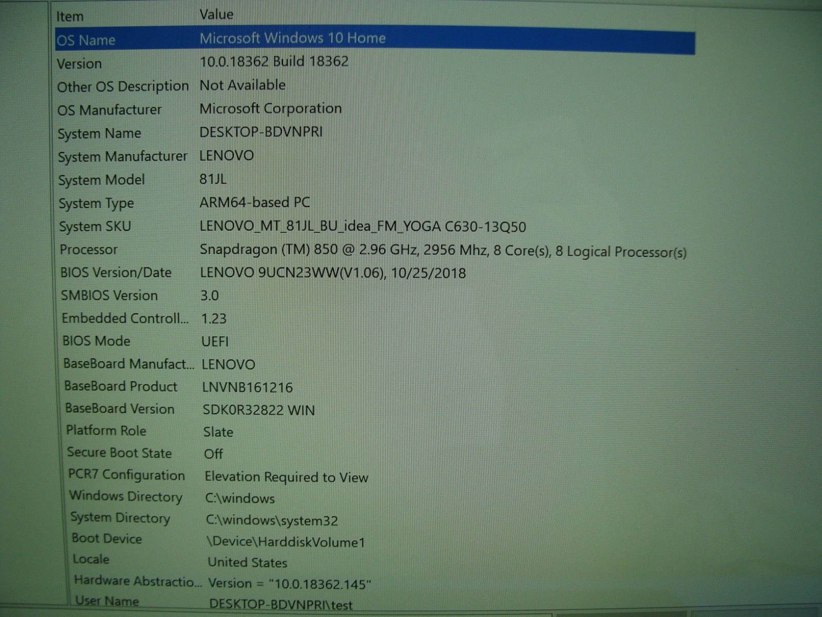 Lenovo Yoga C630-13Q50 13.3″ FHD Touch Snapdragon SDM850 2.9GHz 8GB 120GB LTE