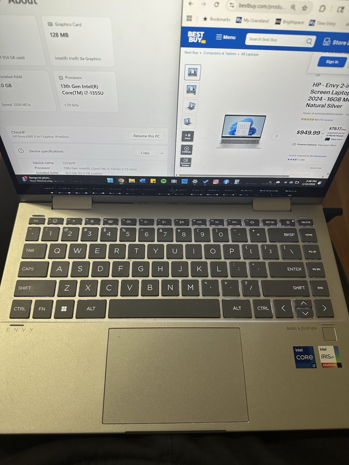 HP ENVY x360 14″ (1TB SSD, Intel Core i7 13th Gen., 5.00 GHz, 16GB) Laptop -…