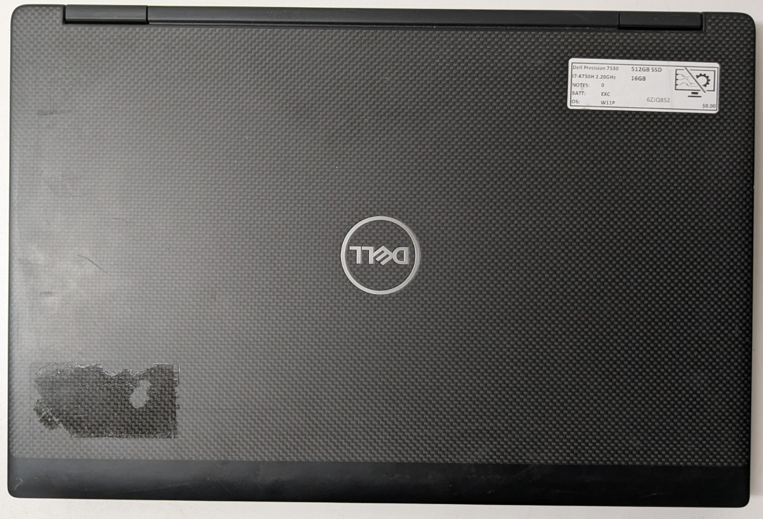Dell Precision 7530 15.6″ i7-8750H 2.20GHz 16GB 512GB SSD W11P 6ZJQ8S2