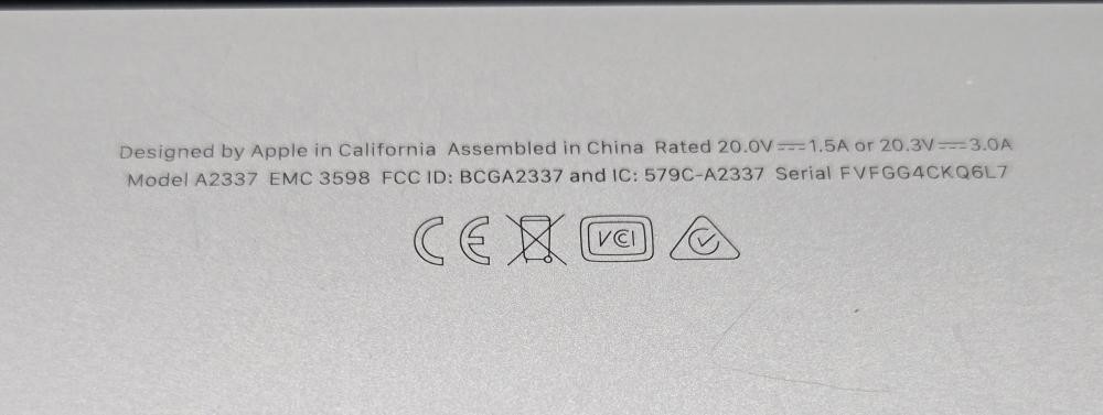 Apple MacBook Air A2337 – 2020 (PD6016705)