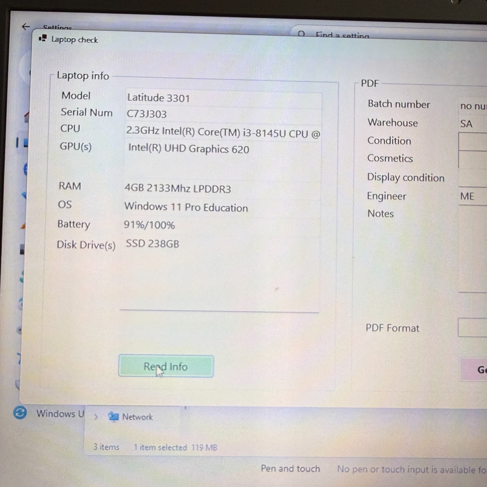 Dell Latitude 3301 13.3″ i3-8145U 4GB RAM 256GB SSD Windows 11 Pro Education