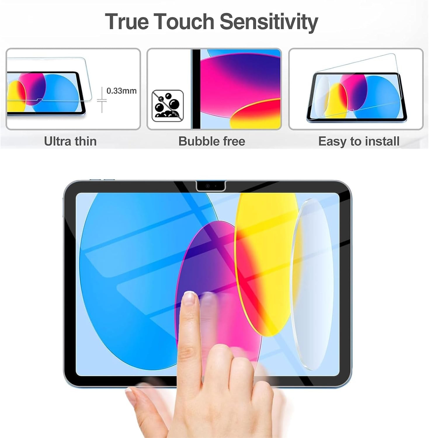 iPad A16 2025 11-inch/10.9 Screen Protector, HD Clear Tempered Glass Film Guard