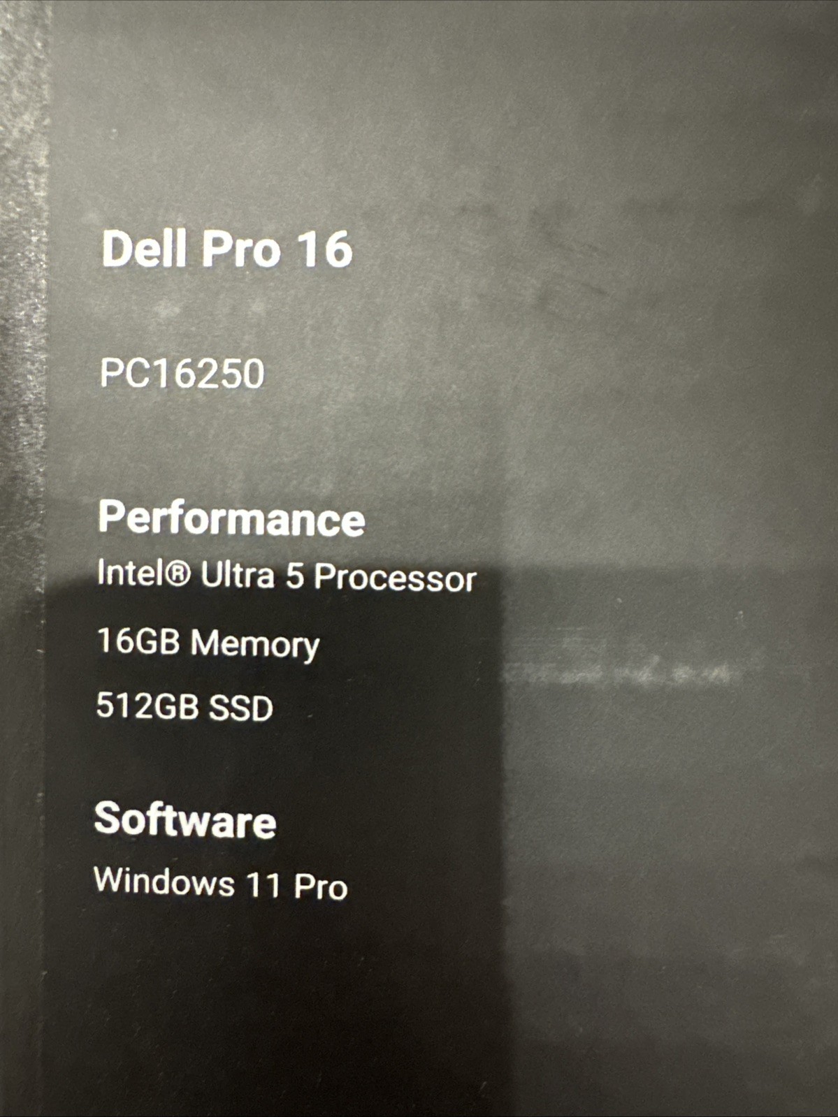 Dell Pro 16 PC16250 Laptop – Brand New in box – i7 – Windows 11 Pro – 16gb RAM