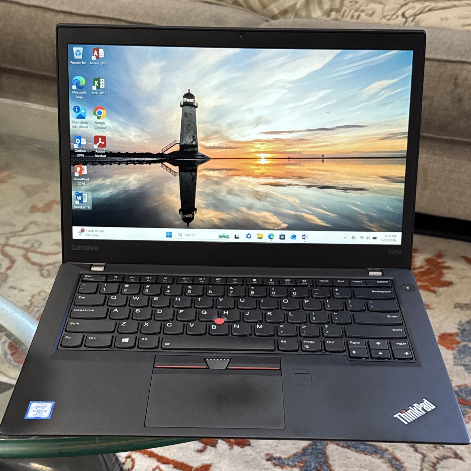Lenovo ThinkPad T470s 14″ Intel i5-7300U 8GB Ram 180GB SSD Win 10 Pro w/Office