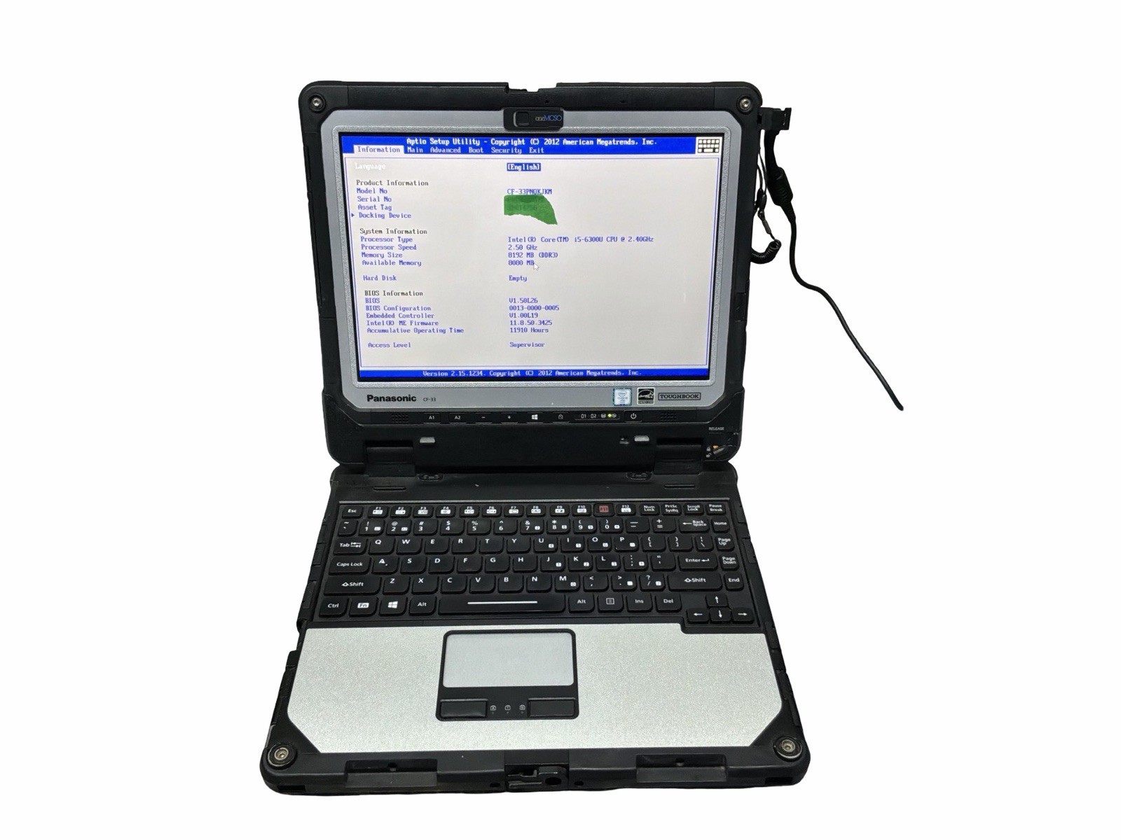 Panasonic Toughbook CF-33 i5-6TH GEN 2.4GHz 8GB RAM TOUCH For Parts SEE DETAILS