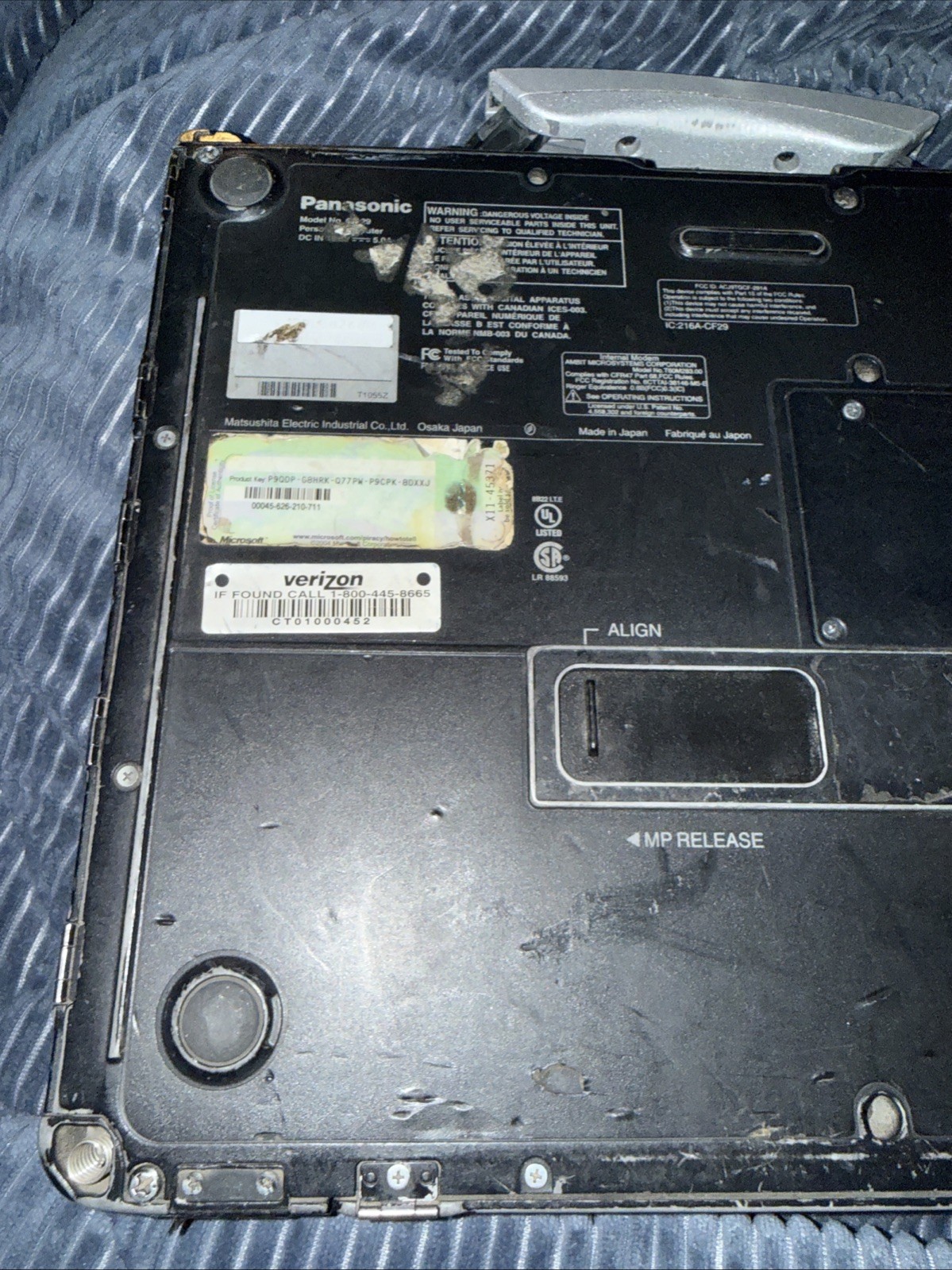PANASONIC TOUGHBOOK LAPTOP CF29 -as Is For Repair Untested No Cord
