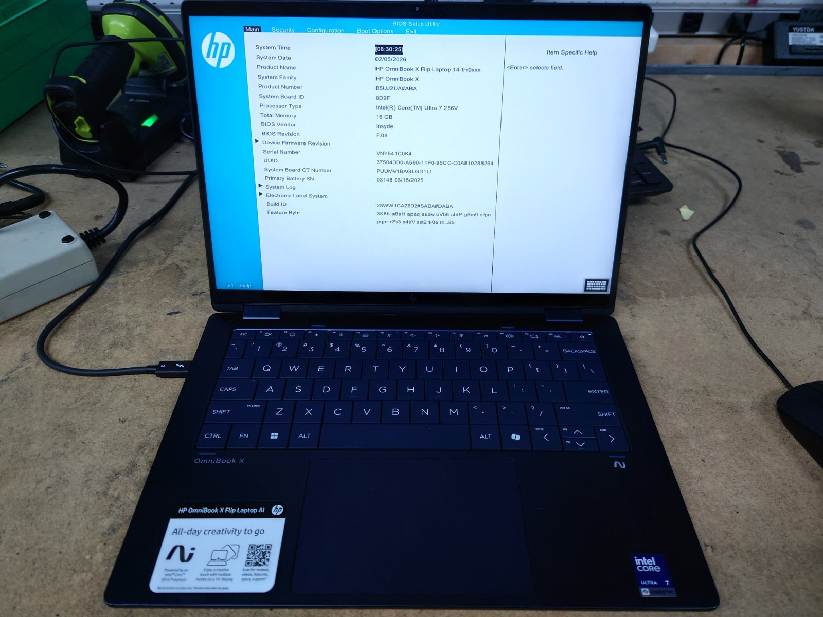 HP OmniBook X Flip 2-in-1 14-fm0023dx 14″ FHD+ Ultra 7 256V 16GB RAM No OS/SSD
