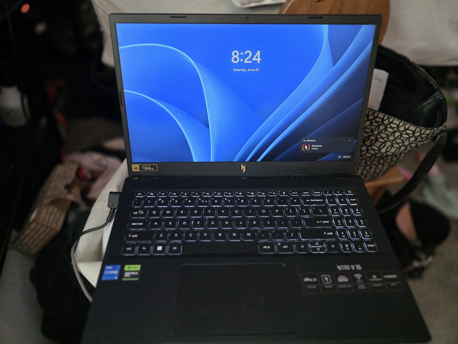 Acer Nitro V 15 15.6in Gaming Laptop Core i5 RTX, 144Hz, Win 11, Black