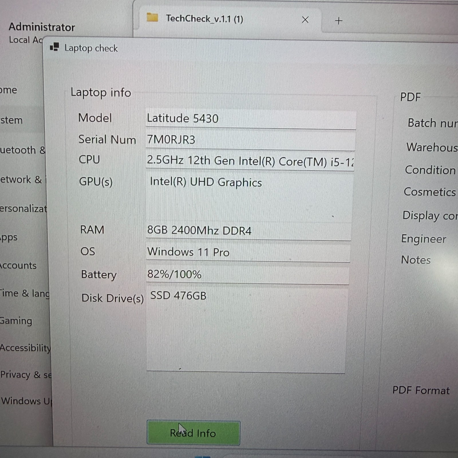 Laptop Dell Latitude 5430 14″ i5-1235U 12th Gen 8GB 512GB SSD Iris Xe Win11 Fair