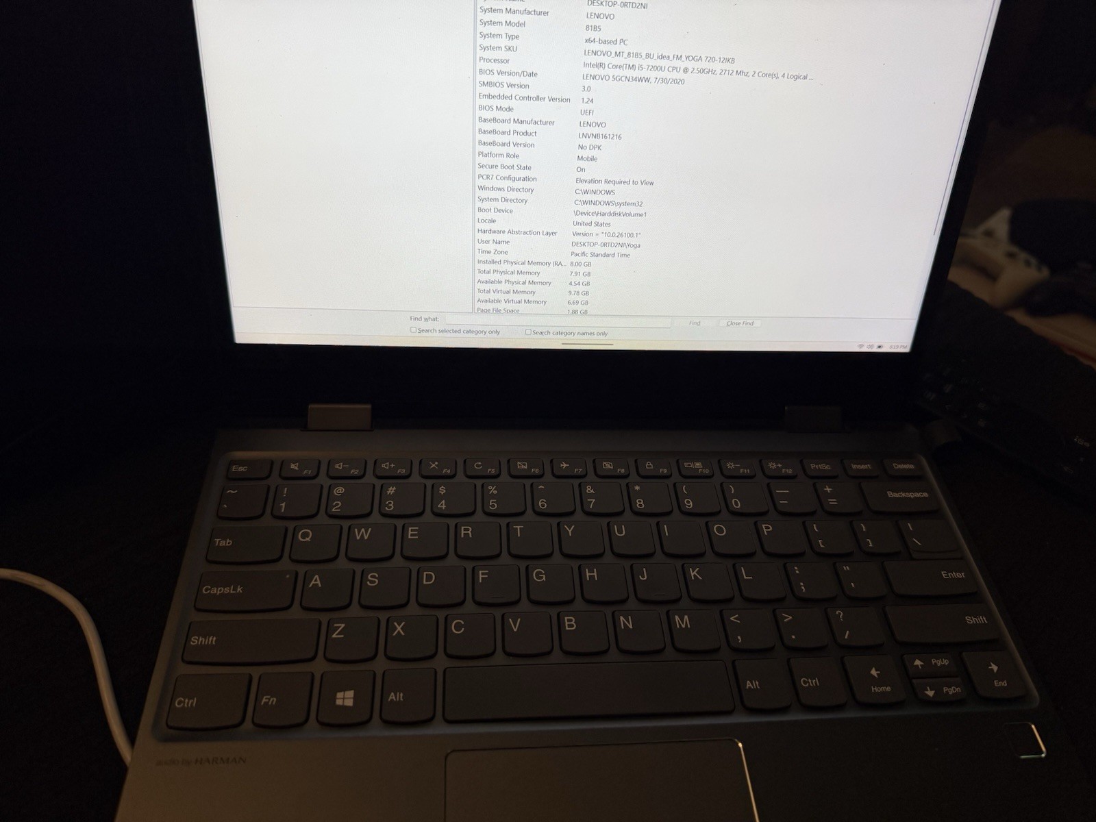 LENOVO YOGA 720-12IKB | INTEL CORE I5-7200U 2.50GHZ,128GB,8GB RAM NO CHARGER