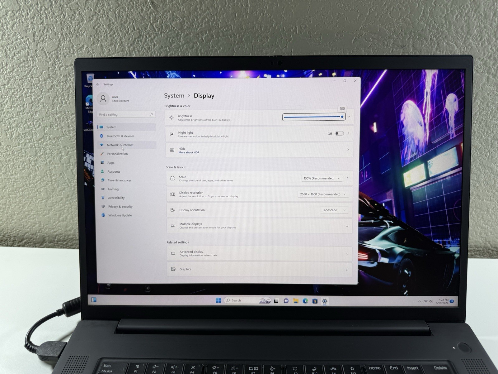 LENOVO THINKPAD P1 Gen 4 2K I7-11850H 512GB 16GB NVIDIA T1200 WIN11 NO BATTERY