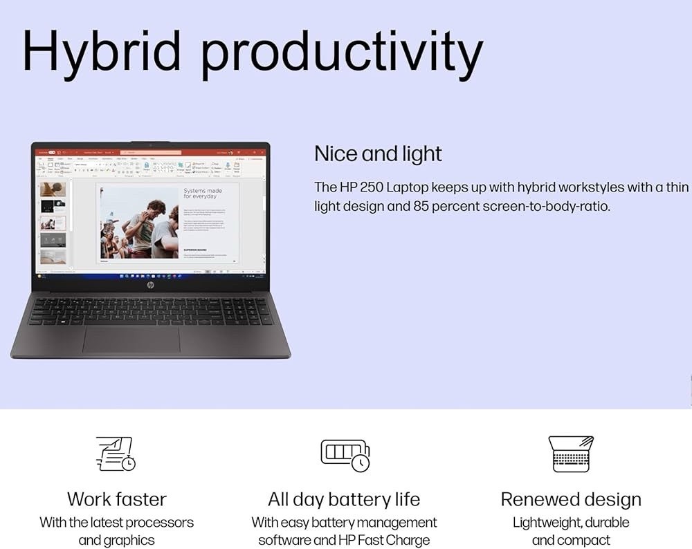 HP 250 G10 Laptop 15.6″ FHD IPS Intel i5-1334U 32GB RAM 1TB SSD Windows 11 Pro