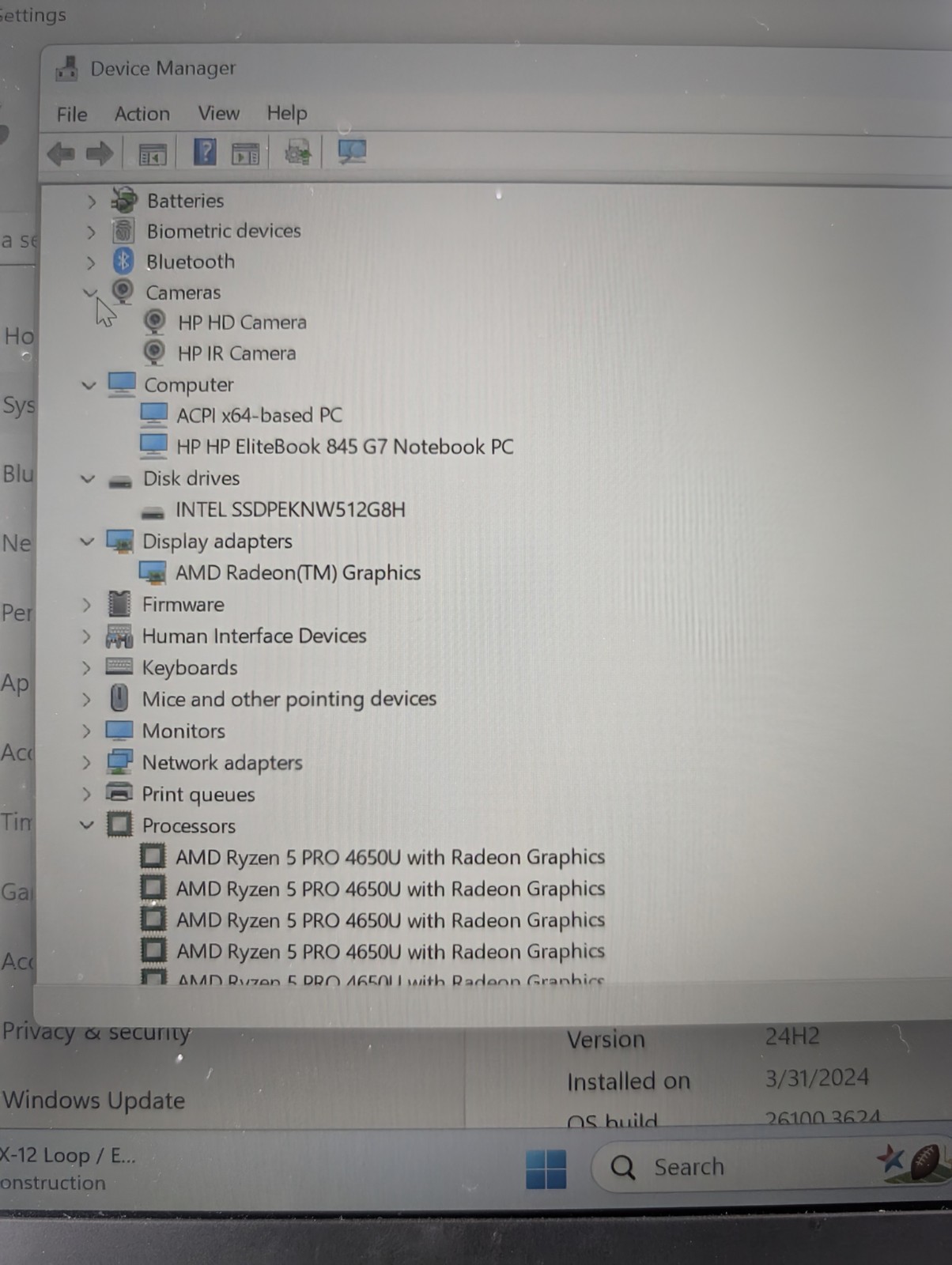 HP ELITEBOOK 845 G7 | AMD RYZEN 5 PRO 4650U | 512GB SSD | 16GB RAM | Win 11