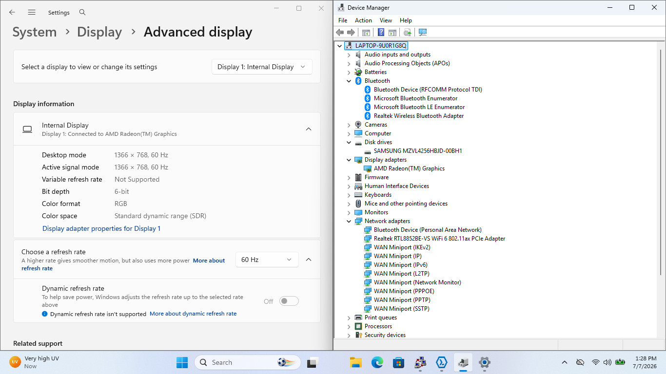 HP 255 G10 15″ HD RYZEN 3 7320U WITH RADEON GRAPHICS 256GB SSD 8GB W11 AMD