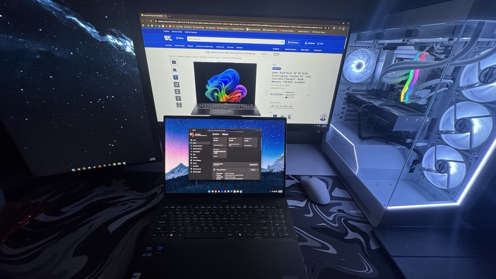 Acer Swift 16 Laptop Intel Core Ultra 7 Arc Graphics 16in SSD Win11 Black