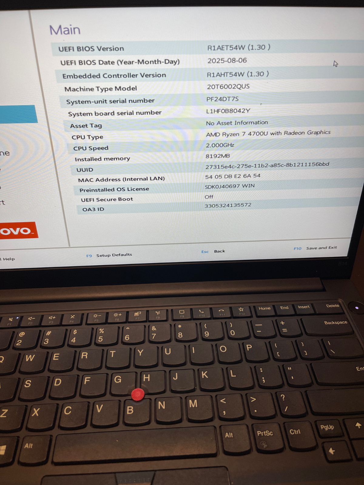 Lenovo Thinkpad E14 Gen 2 Parts Only Powers On But Crashes