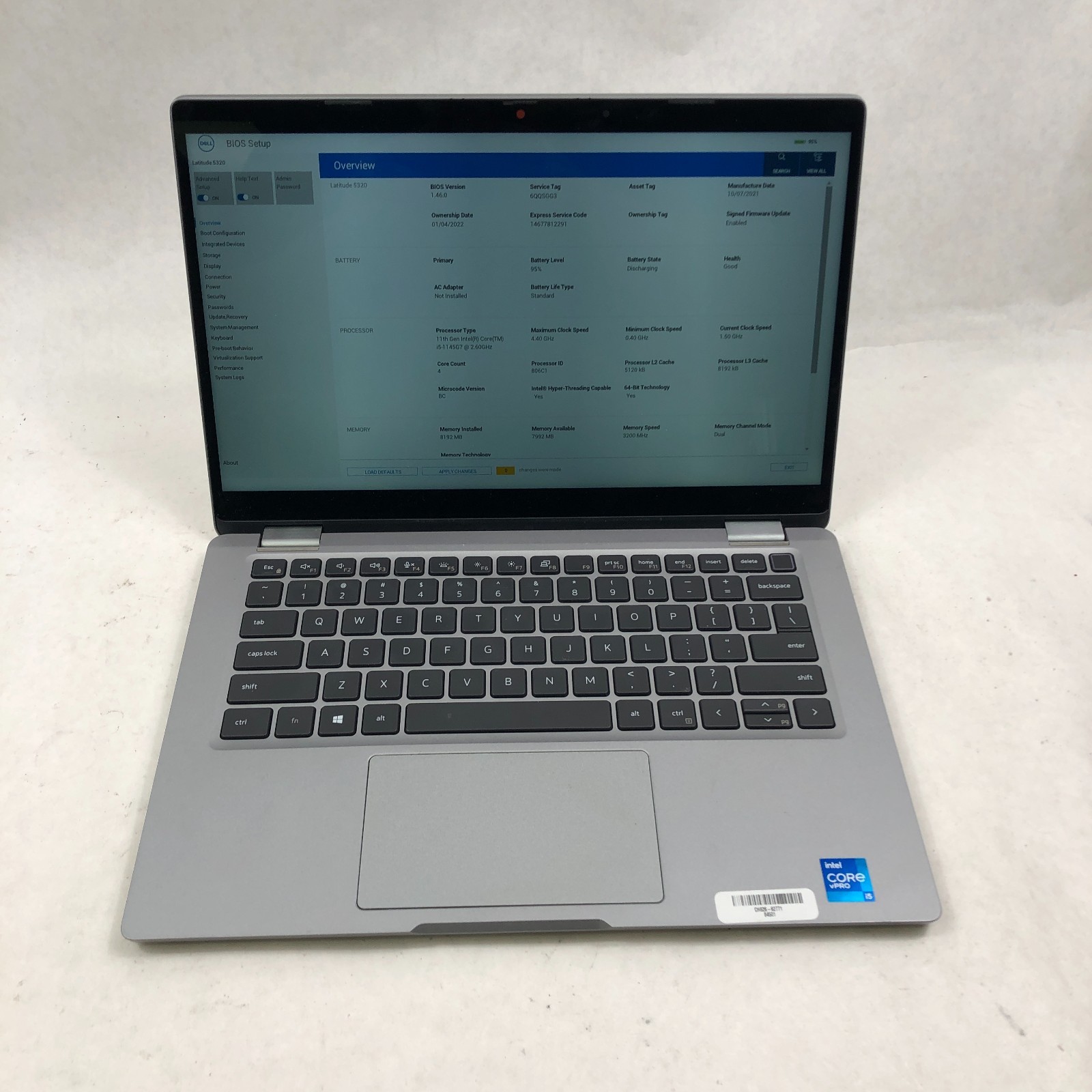 Dell Latitude 5320 2 in 1 TOUCH Intel Core i5-1135G7 @ 2.40GHz 8GB RAM NO SSD