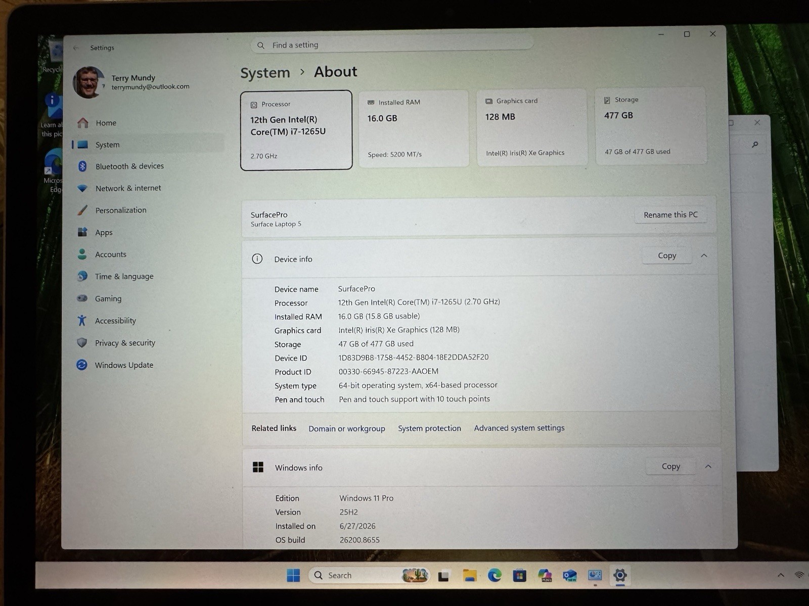 Surface Laptop 4 1950:1951 13.5″ 2256×1504 TOUCH i7-12 3GHz 16GB 500 SSD W11 Pro