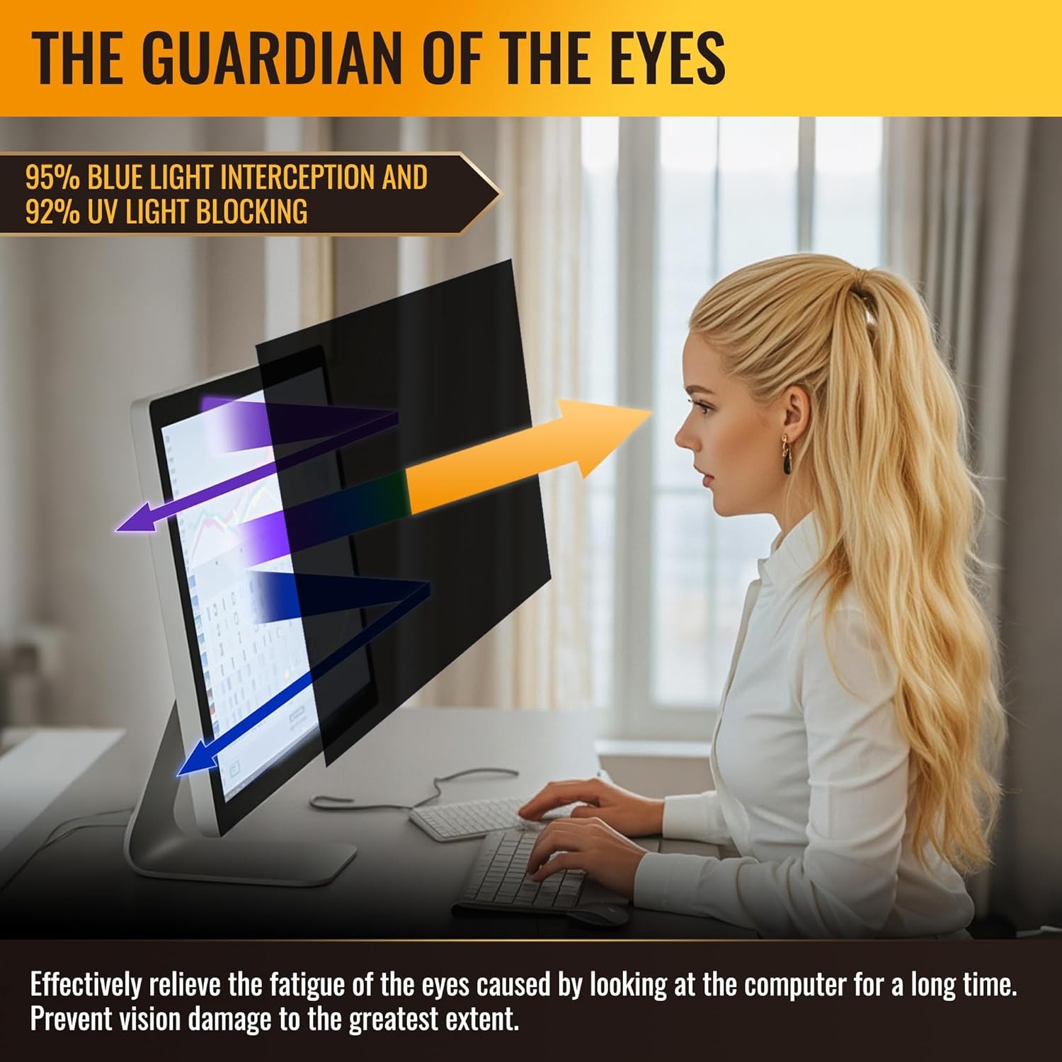 Privacy Screen Protector for 21.5 Inch Monitor – Anti-Scratch, Anti-Glare Filter