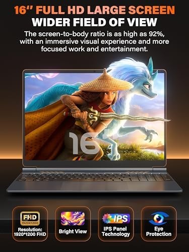 16 Inch Business Laptop Computer for Students & Professionals,4-Core Processor,