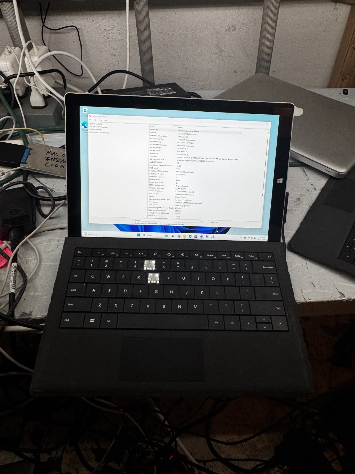 Microsoft Surface Pro 3 Core I5-4300U 4GB RAM 128GB SSD Laptop *READ #6453