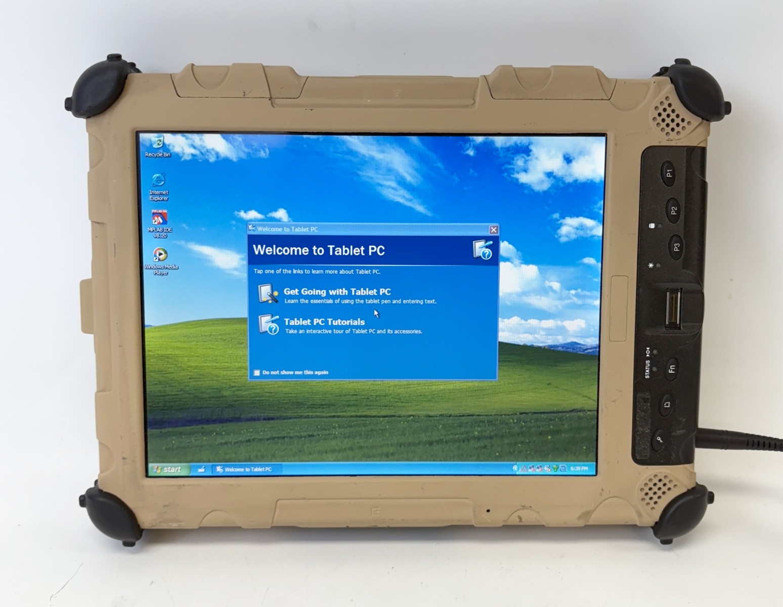 Miltope Block 2 Rev E Rugged Tablet Windows XP Includes Charger Tested with A…