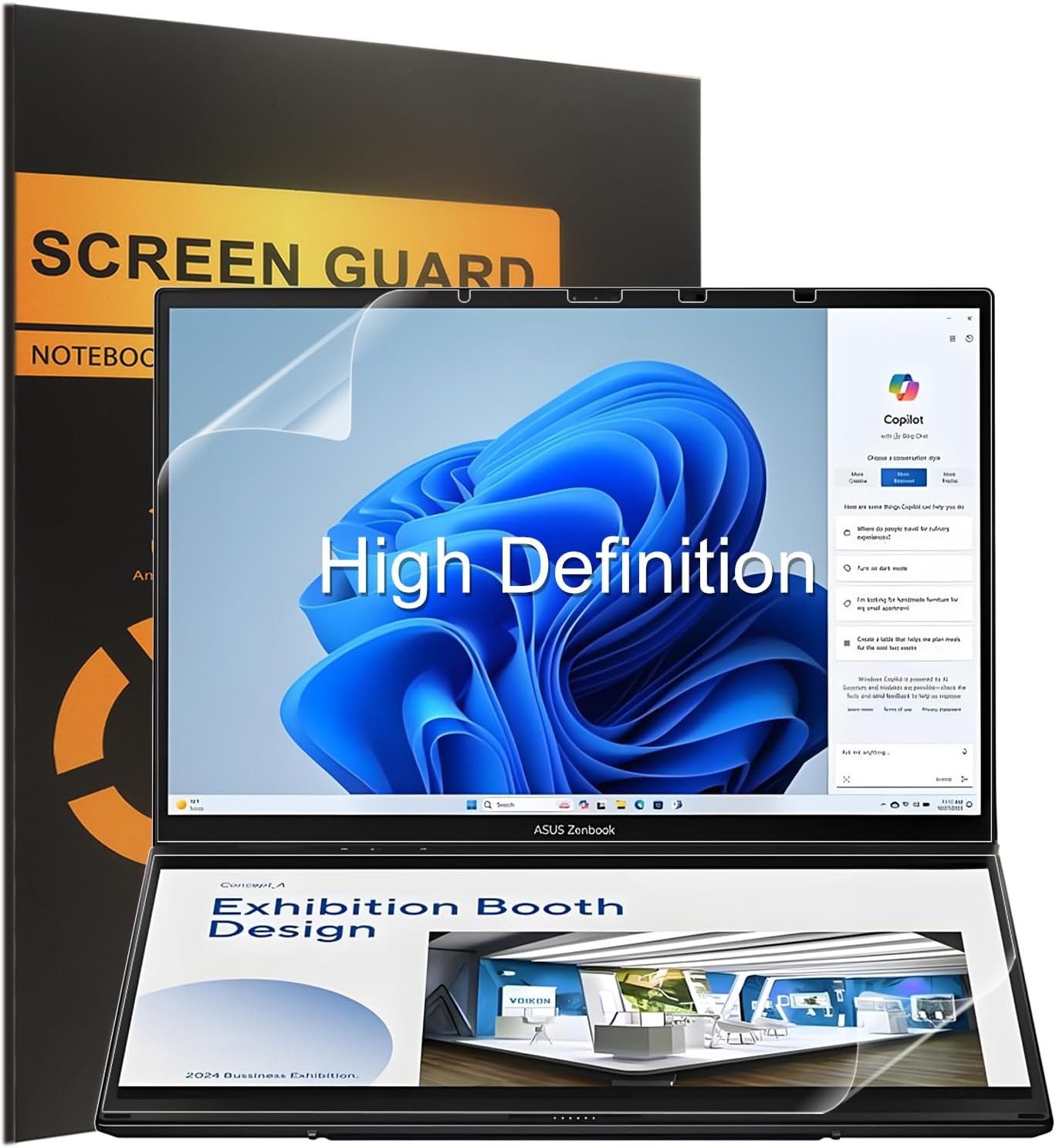High Definition Clear Shield PET Screen Protector 4-Pack for ASUS Zenbook Duo 20