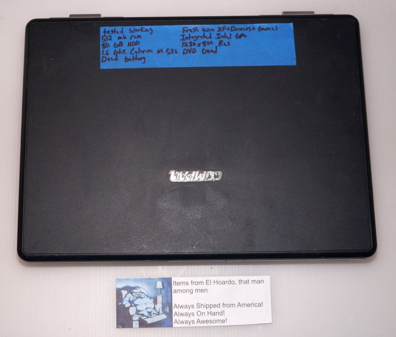Compaq Presario C500 Intel Celeron M 520 1.60 GHz 512MB RAM 80GB HDD Win XP Fun!