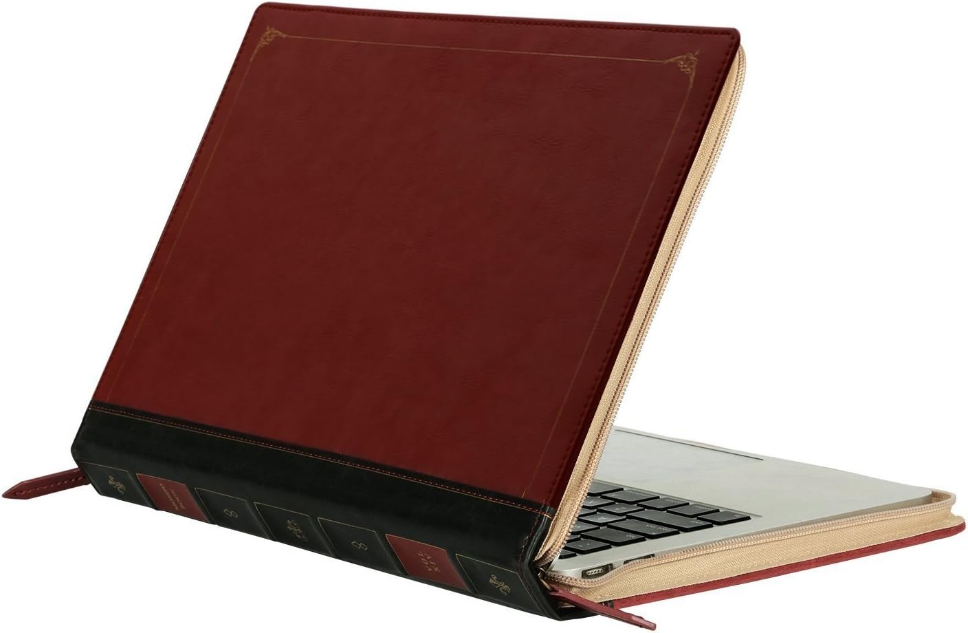 Vintage Wine Red PU Leather Sleeve for 13 inch MacBook Air and Pro Laptops