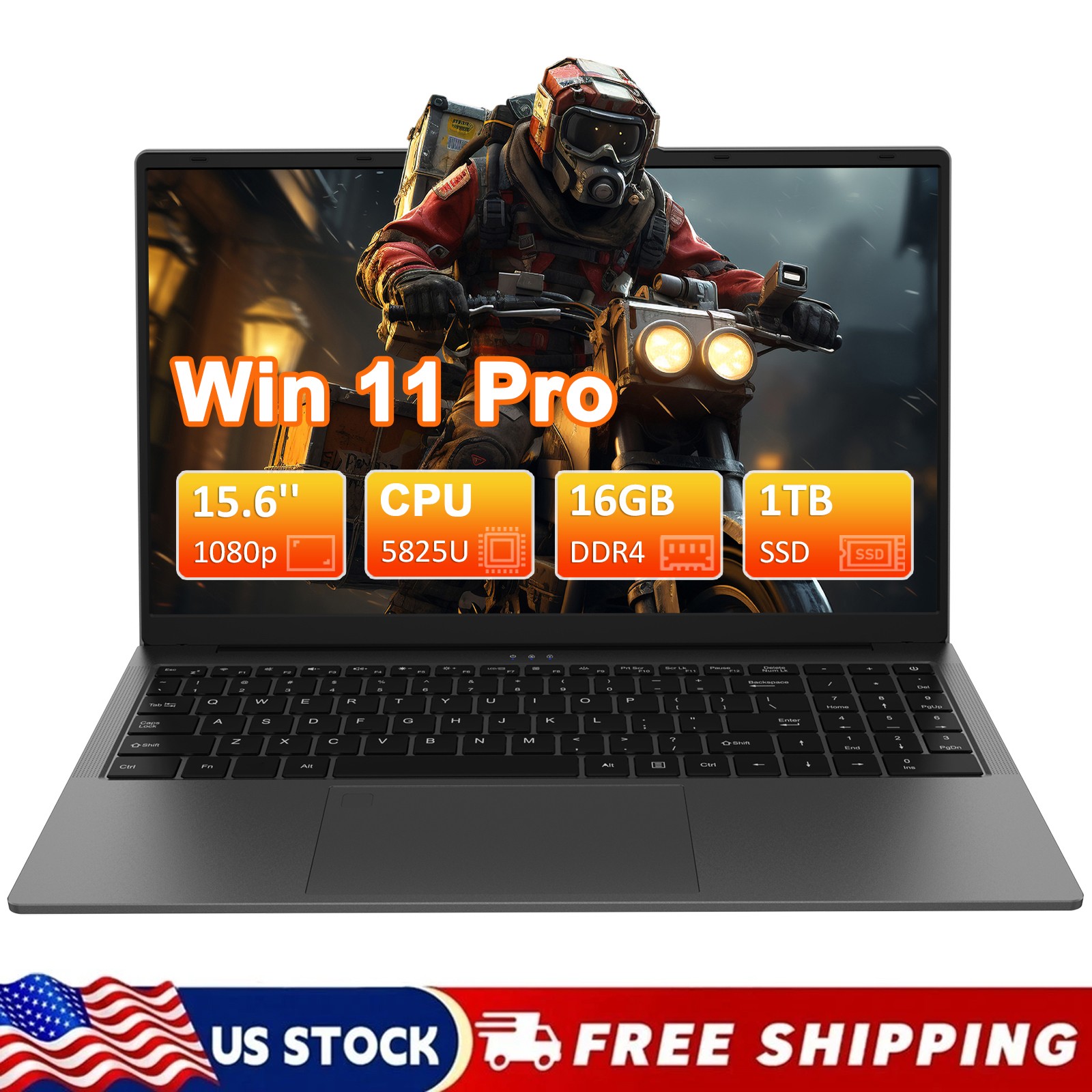 15.6″ 1920*1080 Laptop R7 5825U 16GB DDR4 1TB SSD Win 11 Pro Notebook Computer