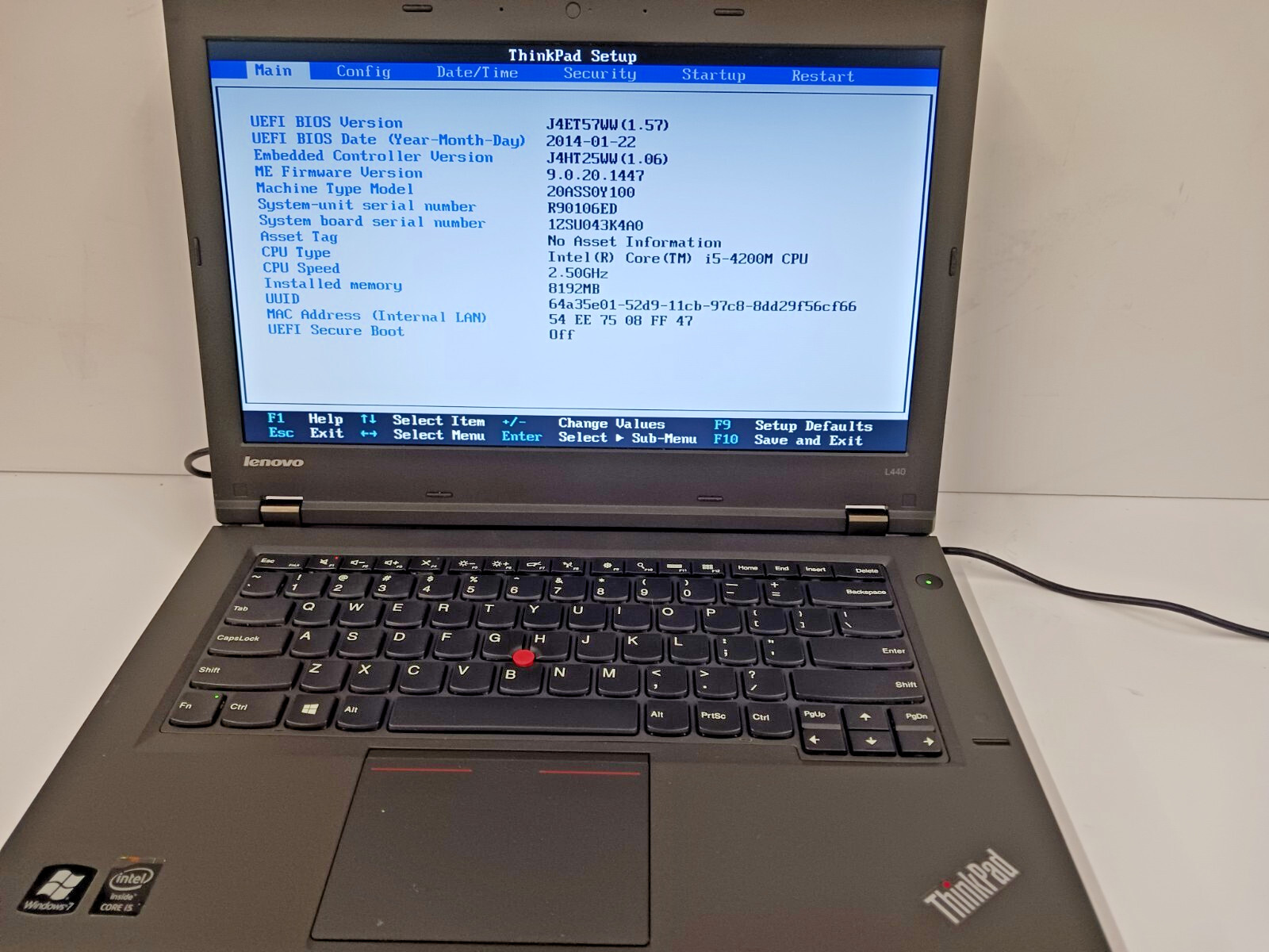 14″ Lenovo ThinkPad L440 Intel Core i5-4200M @ 2.50GHz 8GB RAM 128 GB SSD, NO OS