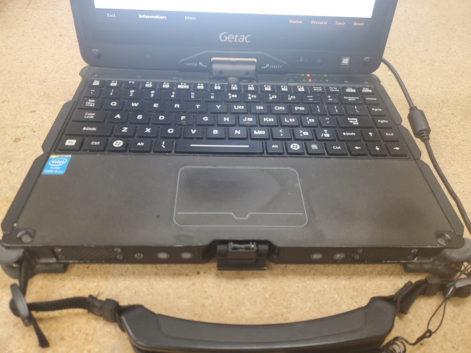 GETAC V110 Laptop Tablet Touch Screen i5-4300U 1.90GHz 8gB No HDD 8379hrs