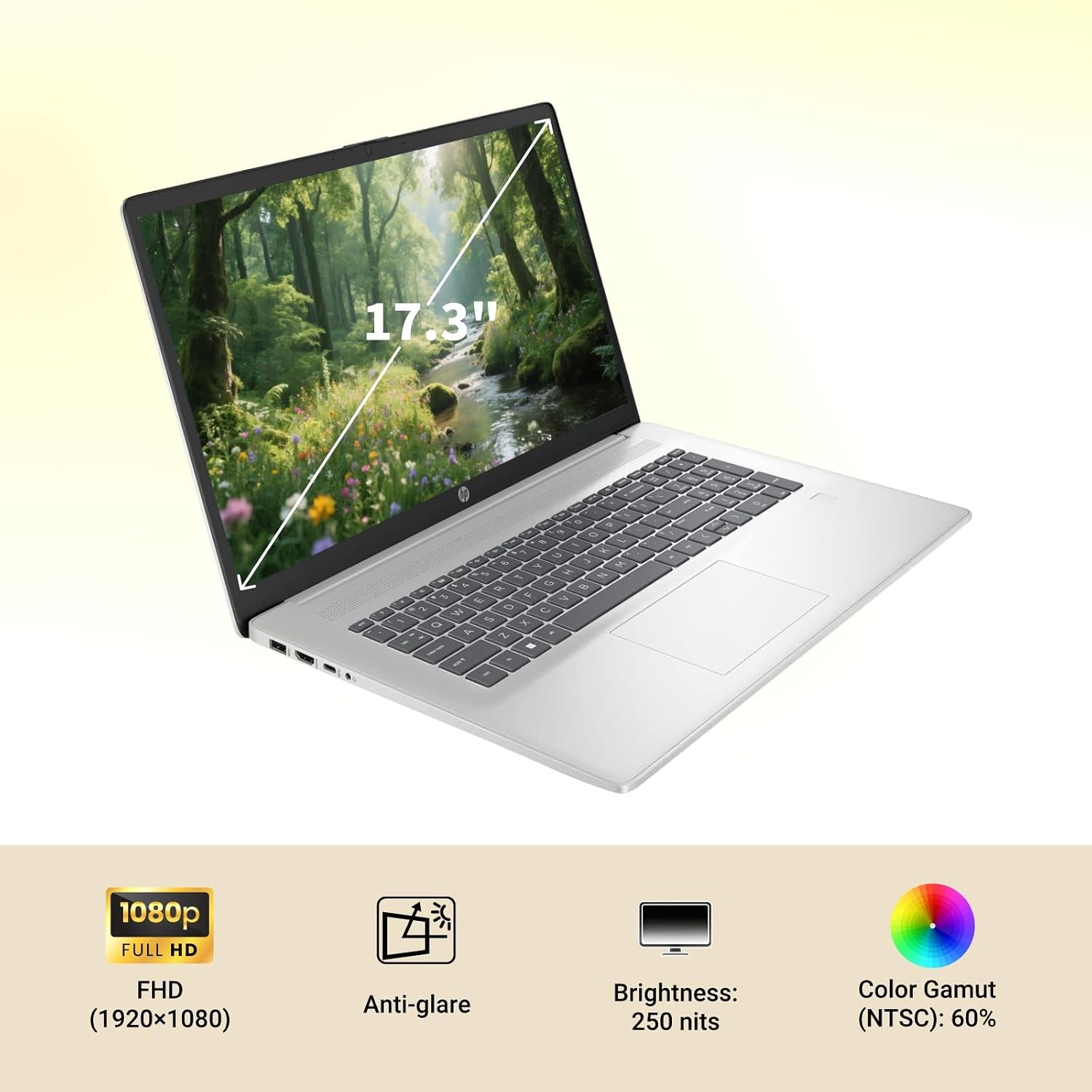 HP 17.3 Laptop Intel 10-Core i5 1334U Backlit Keyboard Win11Pro 16GB RAM 1TBSSD